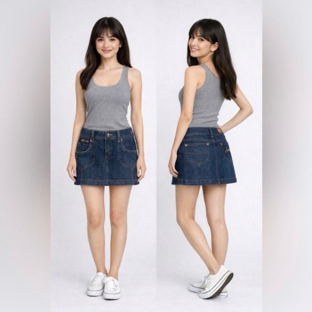 Billabong Blue Denim Jean Mini Micro Skirt Size 3